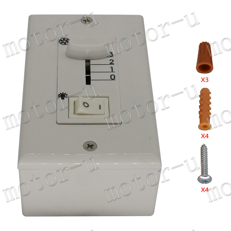 Zing Ear MW-201 Ceiling Fan Wall Control Switch US HD 3 Speed With Light 3 Wire