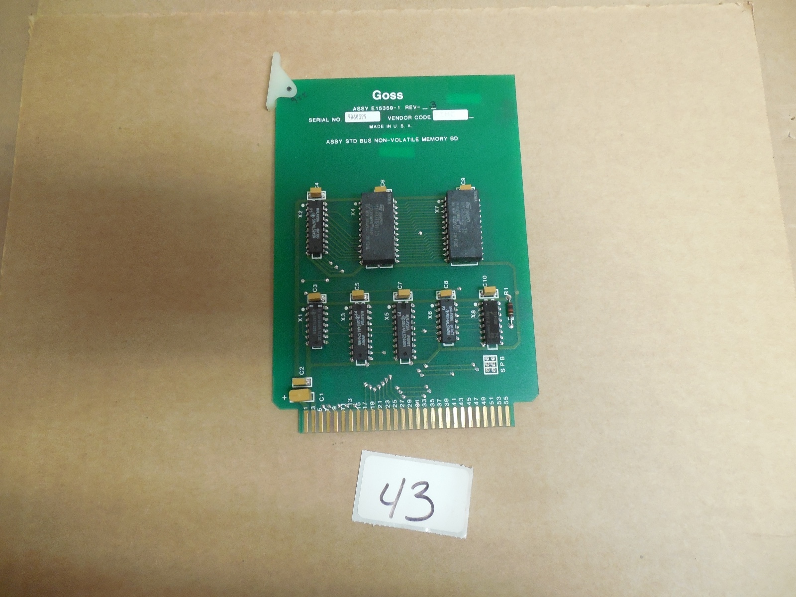 ROCKWELL GOSS STD BUS NON-VOLATILE MEMORY CIRCUIT BOARD E15359-1 E15358-1 REV 3