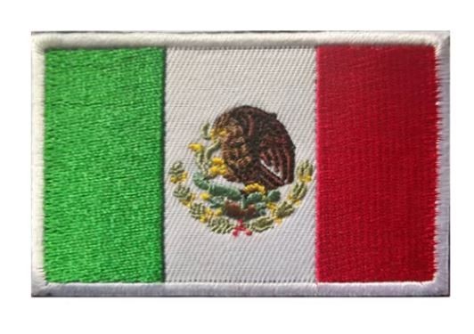 Mexico Flag Patch – Hook & Loop Embroidered Mexican Emblem - 3x2 Inch