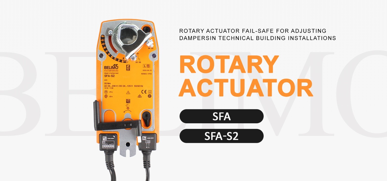 BELIMO Fail-Safe actuator SFA for controlling dampers in HVAC system available
