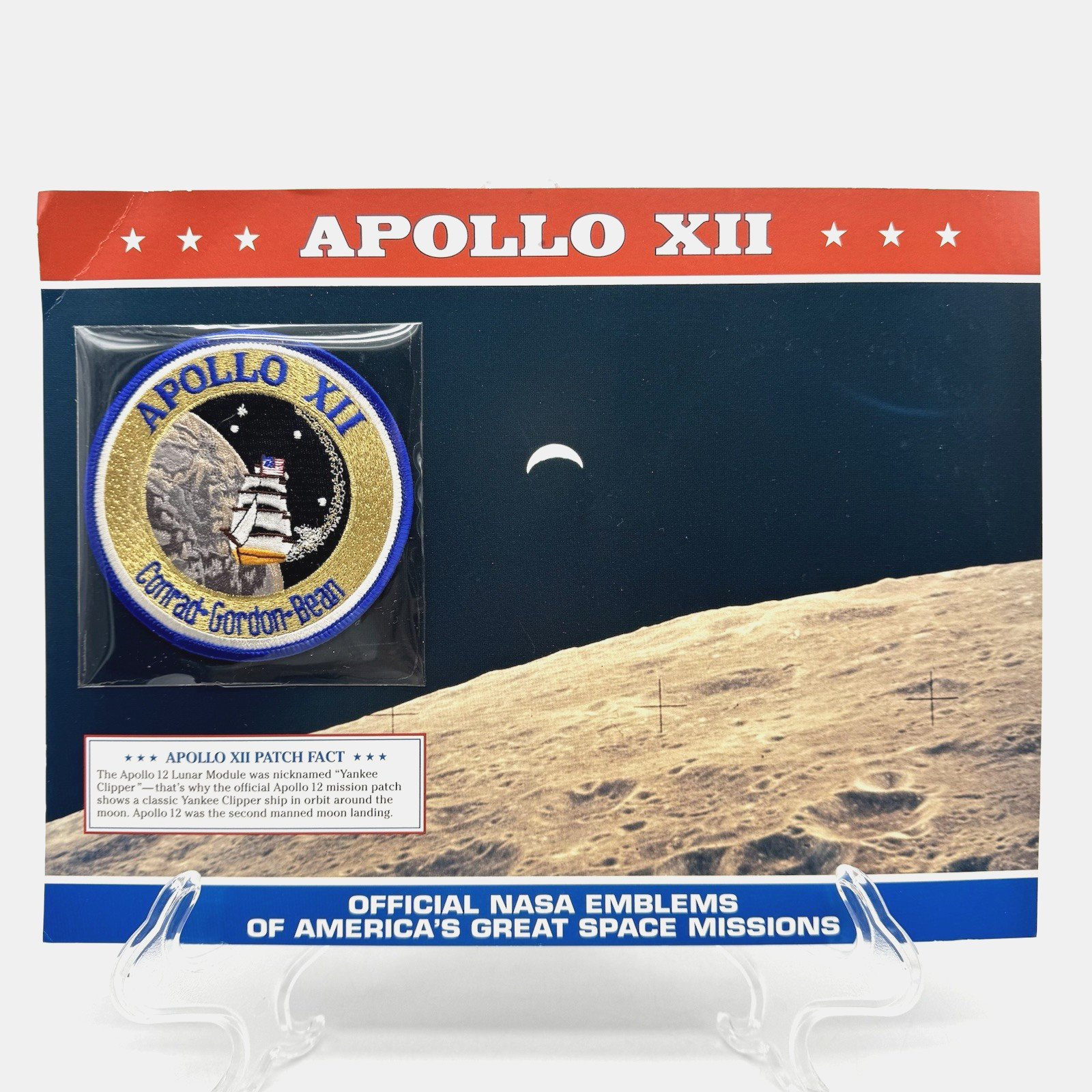 Official NASA Emblems PATCH Space Mission APOLLO XII 12 Lunar Mod Yankee Clipper