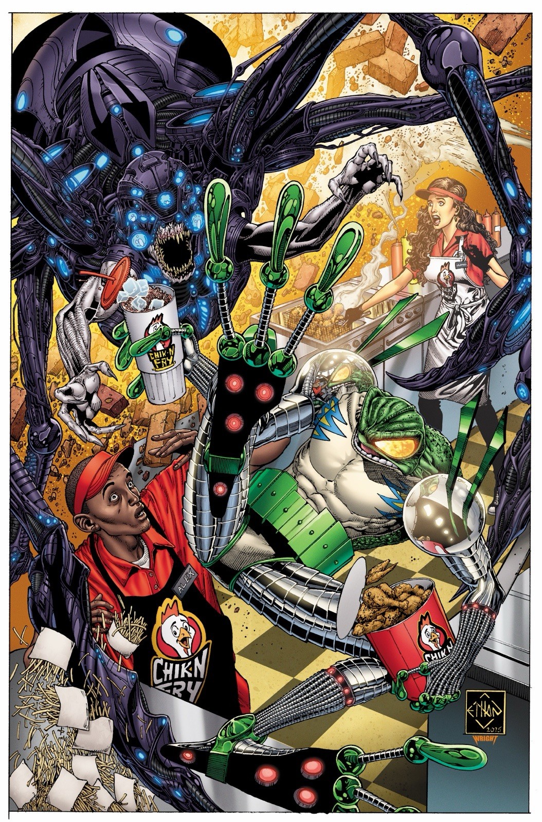 CYBERFROG Limited Print  #5 Signed and numbered ltd 100 Chik-N FRY CHAOS!
