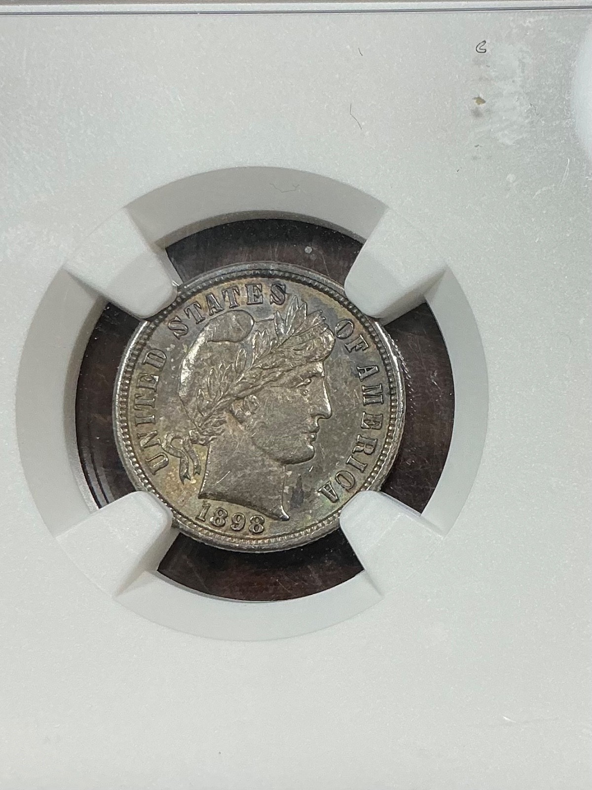 NGC MS61 1898 S BARBER DIME VERY TOUGH DATE CHOICE ORIGINAL