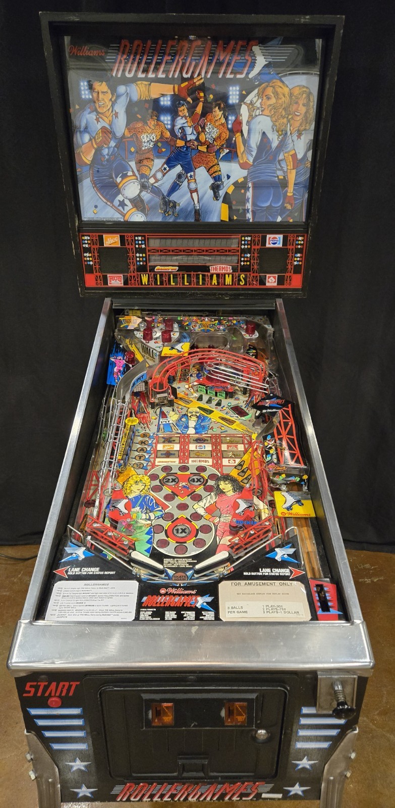 Refurbished Rollergames Pinball Machine (Williams) 1990