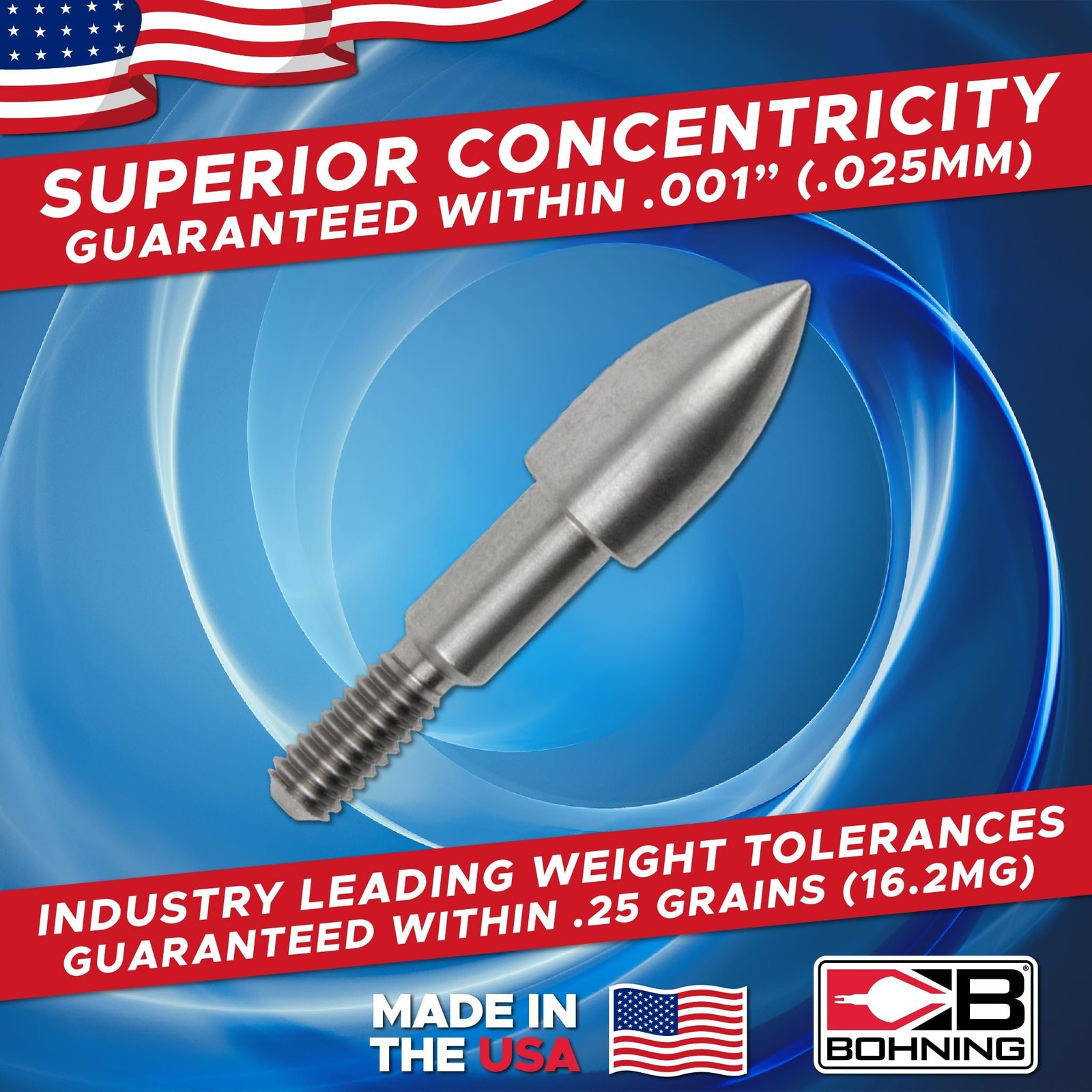 Bohning Match Grade Screw-in Bullet Points for Reduced (9/32"/0.231"/6 mm)...