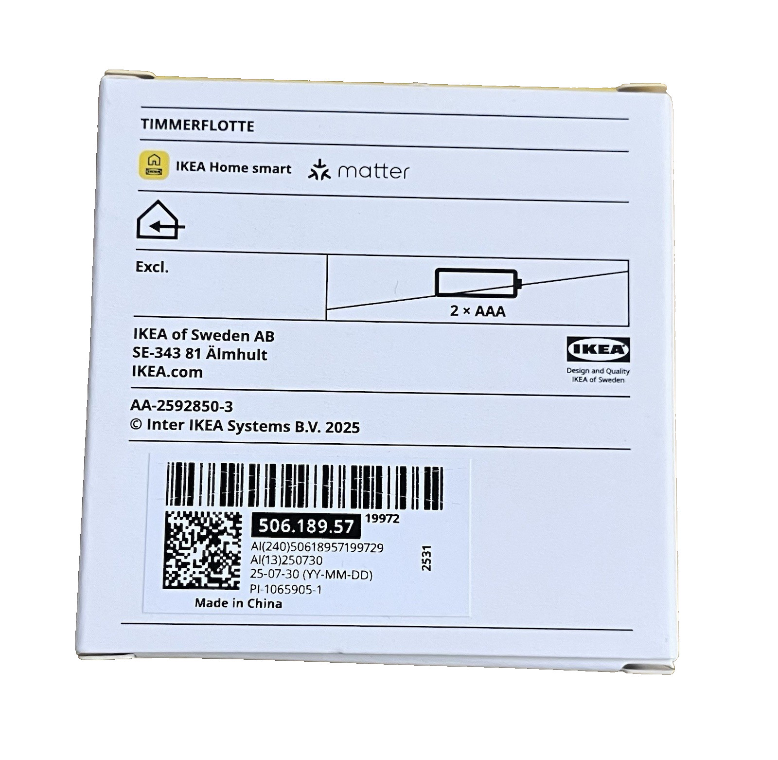 TIMMERFLOTTE Temperature/humidity sensor, smart