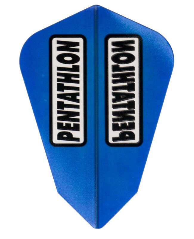 PENTATHLON Blue Fantail Dart Flights - 100 Micron 5 sets (15 flights) w/tracking