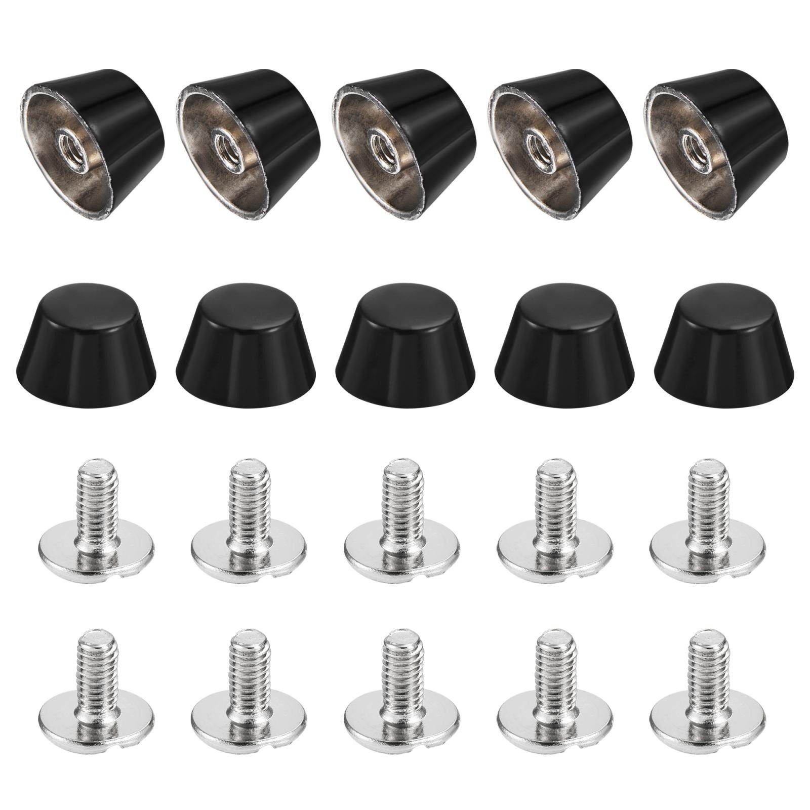 12x7mm Rivet Studs Screw Back Flat Cable Feet Stud Bright Tip 10pcs