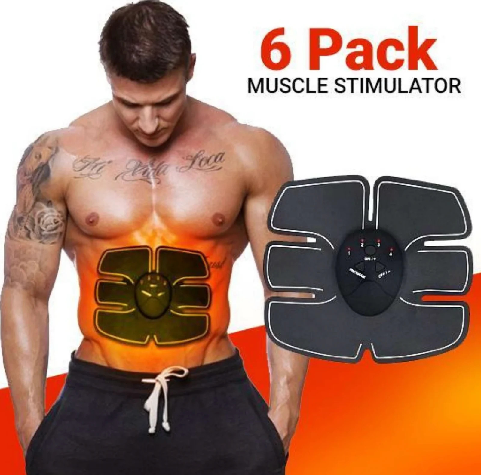 Smart EMS Abs Trainer: Electrical Muscle Stimulator for Home Body Shaping & Toni