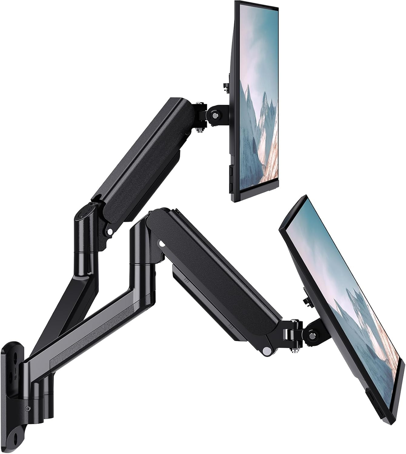 WALI Dual Monitor Wall Mount for 17 to 32 Inch Screens, Monitor Wall Mounts for