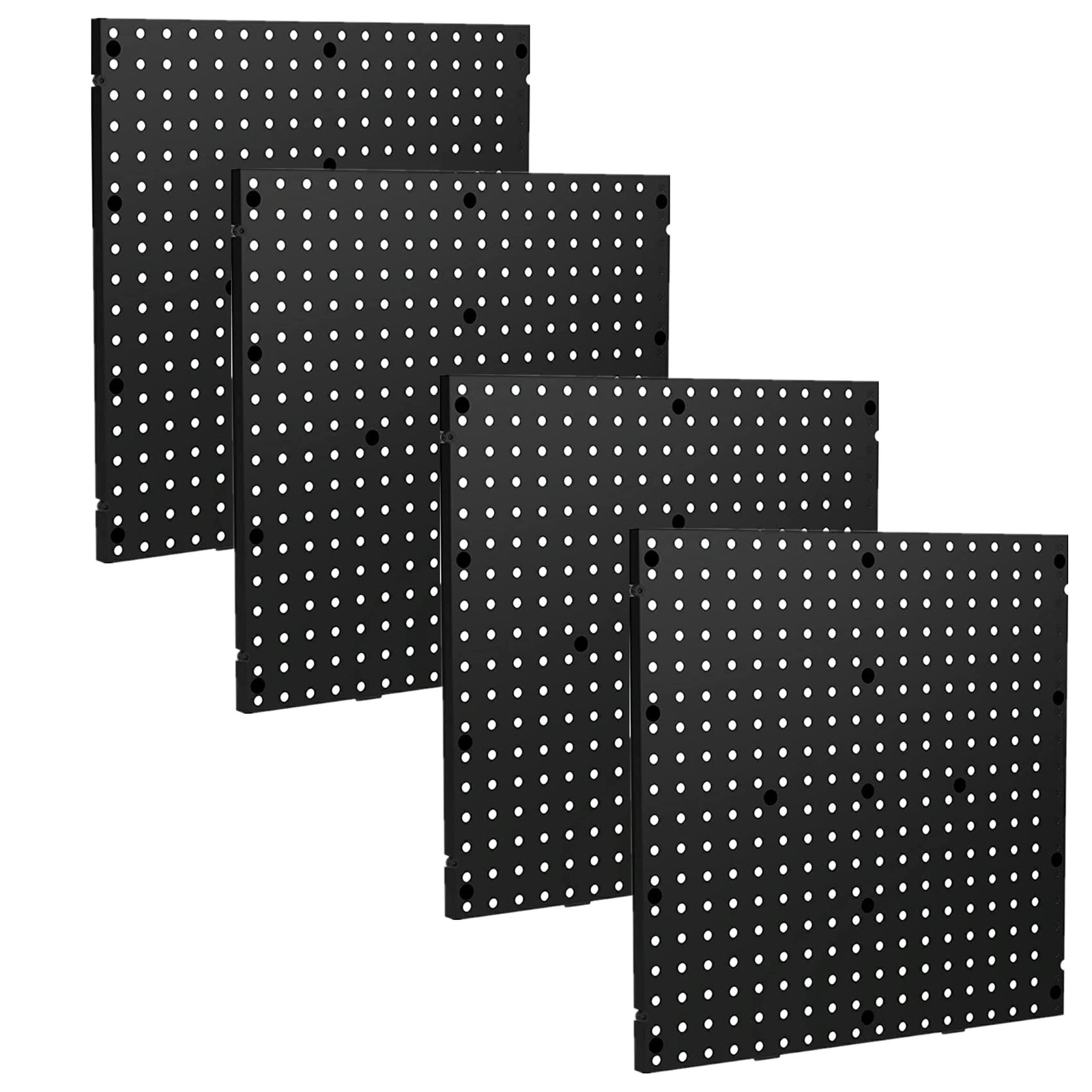 Pegboard Smith 17.75"x17.75" Black Plastic Pegboard Panels, Garage Tool Organ...