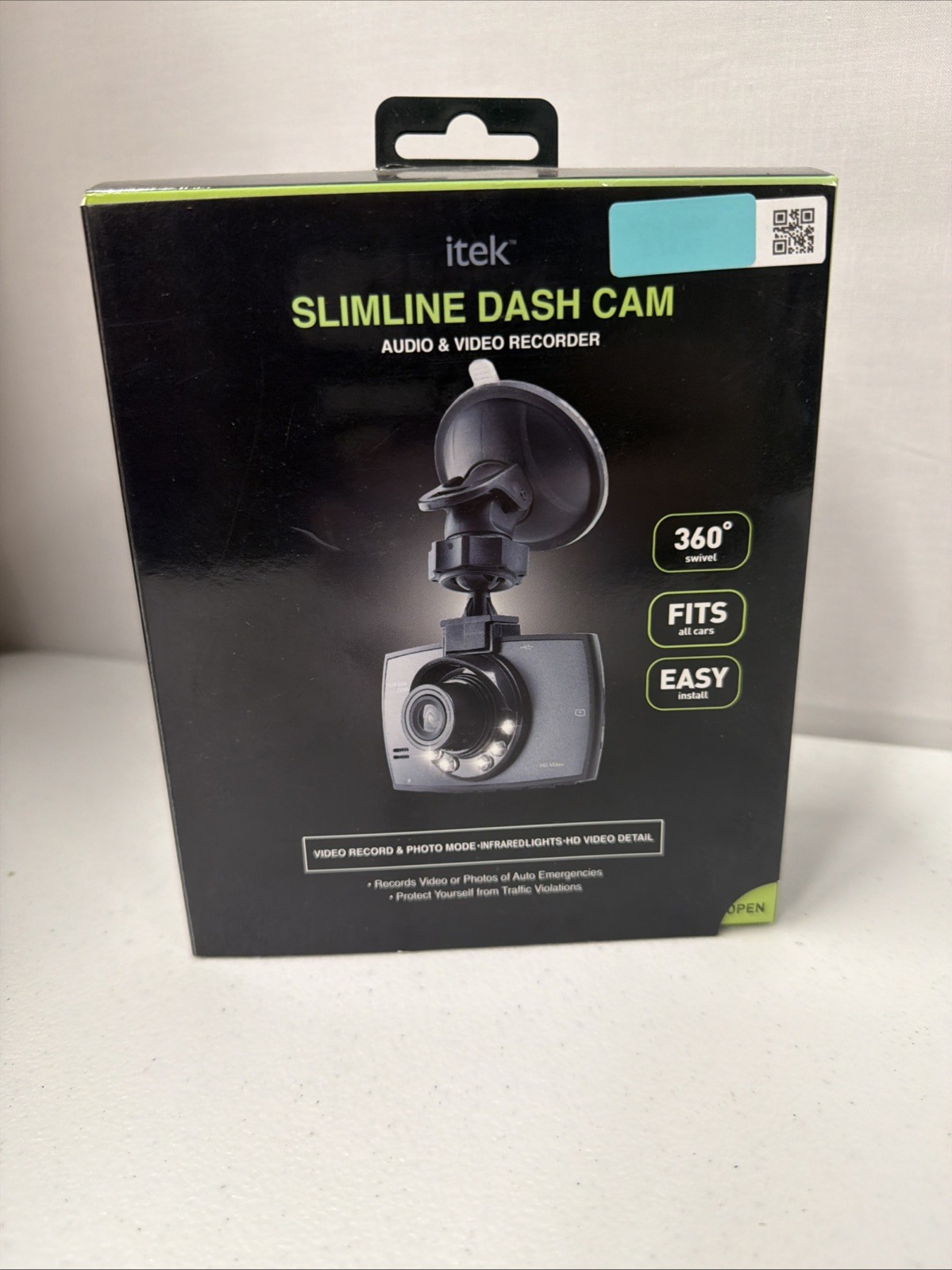 Slimline Dash Cam Audio and Video Recorder 360 Swivel, New by itek (Sealed Box)