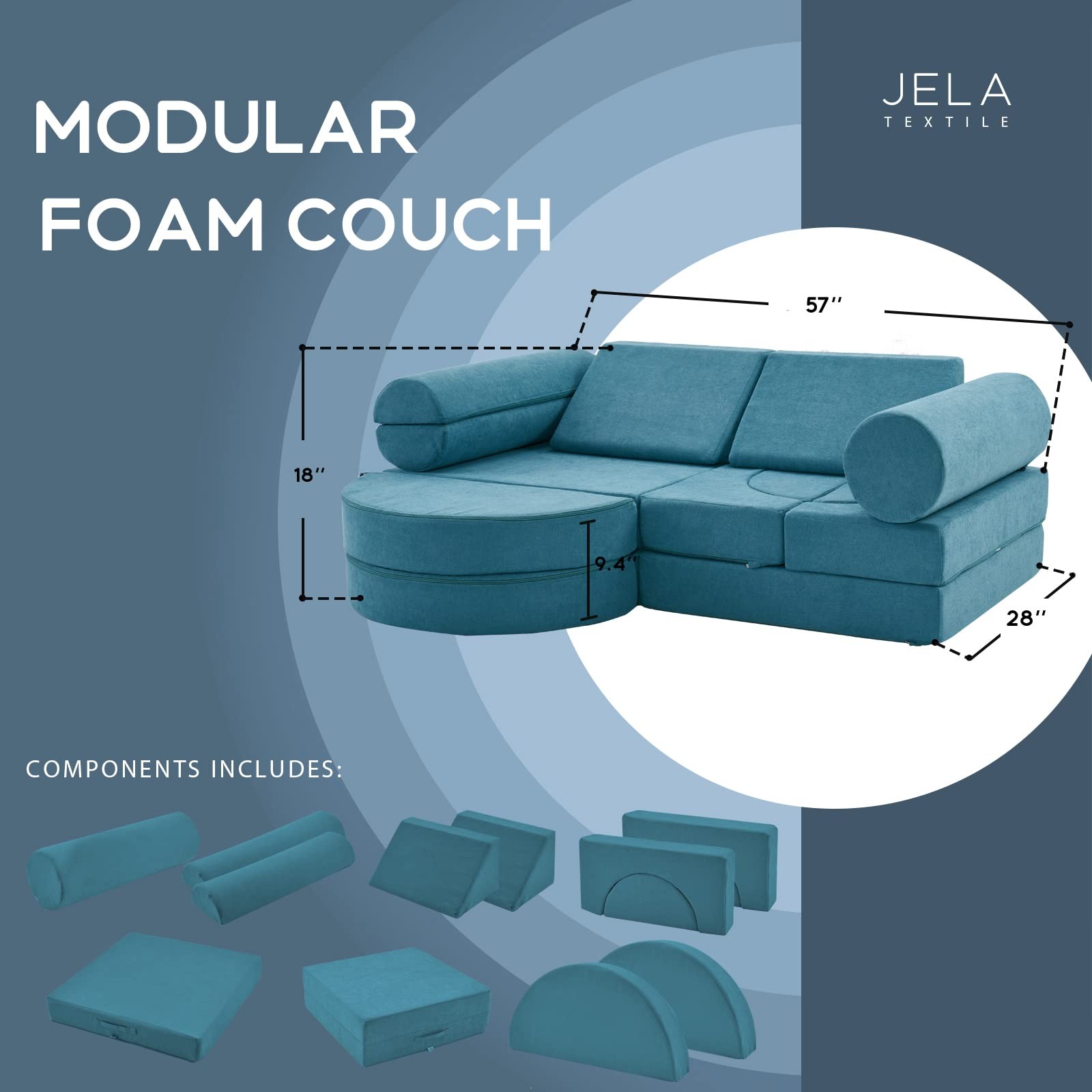 Couch 14PCS Luxury, Floor Sofa Modular Furniture for Adults,Kids. Playhouse P...