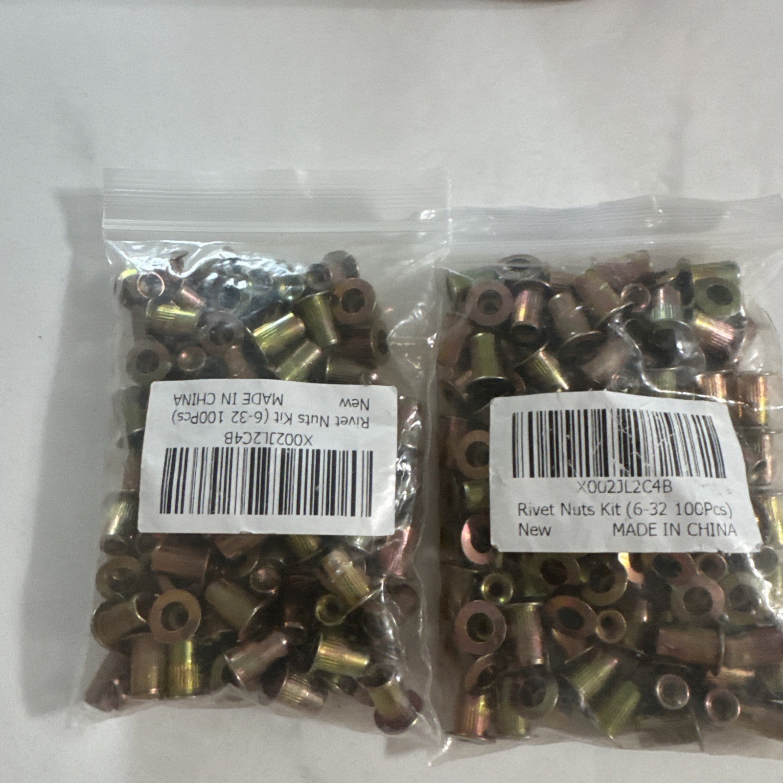Rivets 200 Pieces 6-32 Rivet Nut Flat Head nut Insert Nuts 2 Packs Of 100 Each