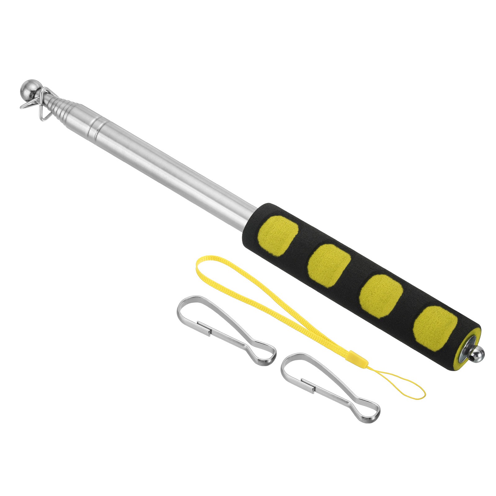 1.6M/5.2ft Telescopic Handheld Flagpole 1Set Pointer Stick Sponge Handle Yellow