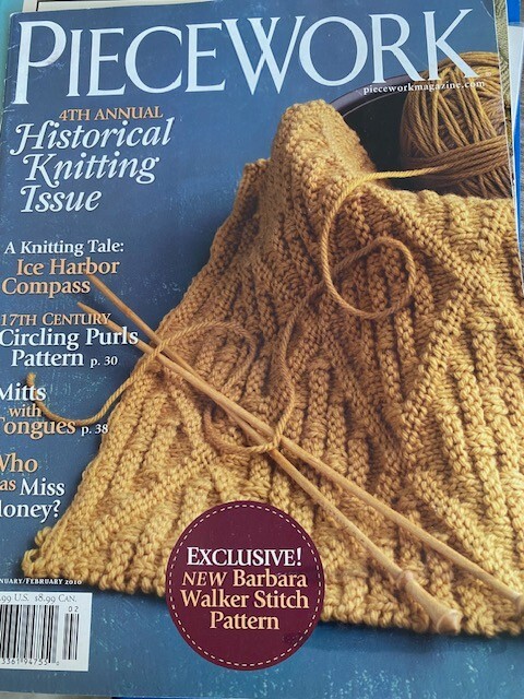 PIECEWORK MAG '4TH ANNUAL HISTORICAL KNITTING ISSUE'-JAN/FEB 2010 - GENTLY READ