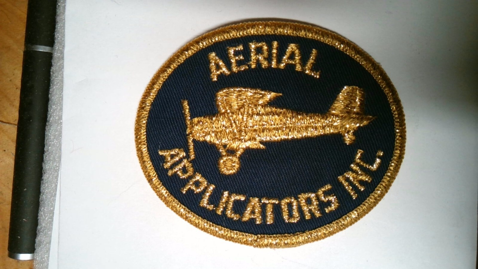 MILITARY PATCH US AIR FORCE SEW ON MUCH OLDER AERIAL APPLICATIONS INC GOLD EMBRO