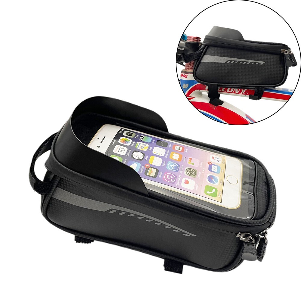 Mountain Road Bike Front Waterproof Bag Double Zippers Bike Front Beam Bag