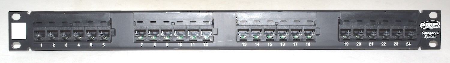 AMP Netconnect 19", 24 Port, CAT 6 Patch Panel *Used* 1375014-1