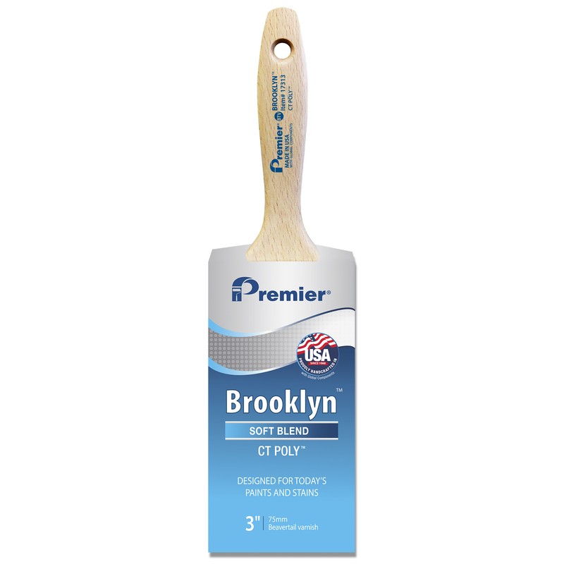 Premier 17313 Stainless Steel/Polyester Blend Soft Chiseled Paint Brush 3 W in.
