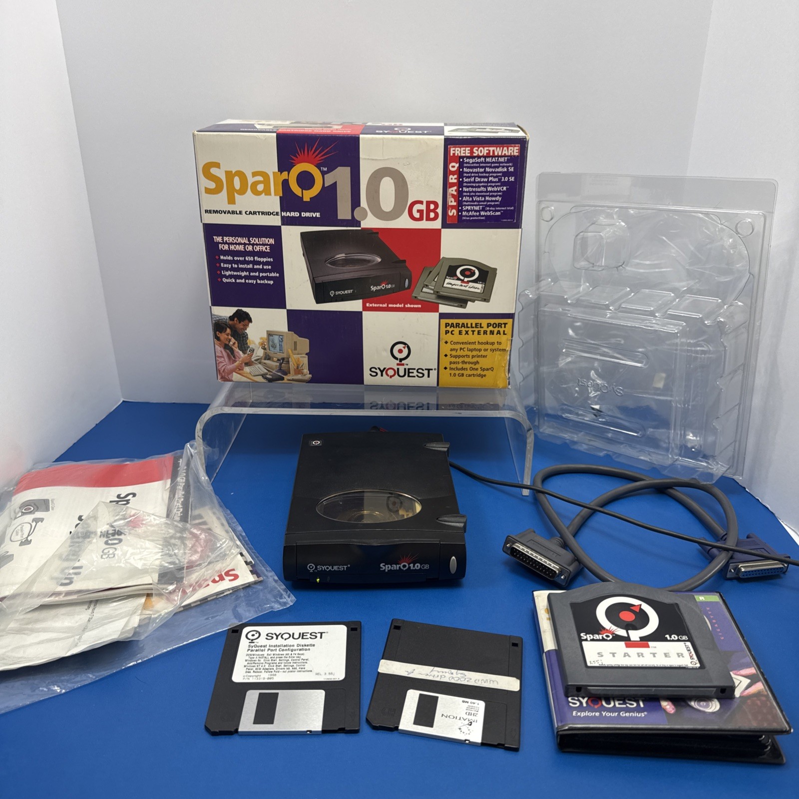 SyQuest Sparq 1GB External Parallel Drive Boxed - Untested Powers On