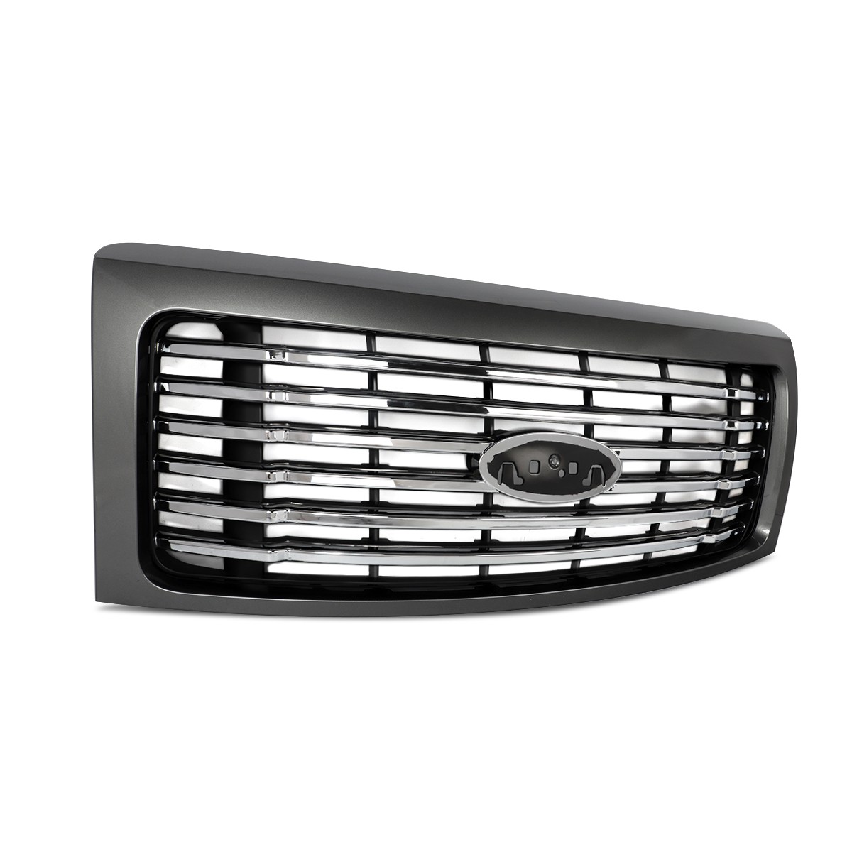 Sterling Gray For 2009-2014 Ford F150 Harley-Davidson Look Front Bumper Grille