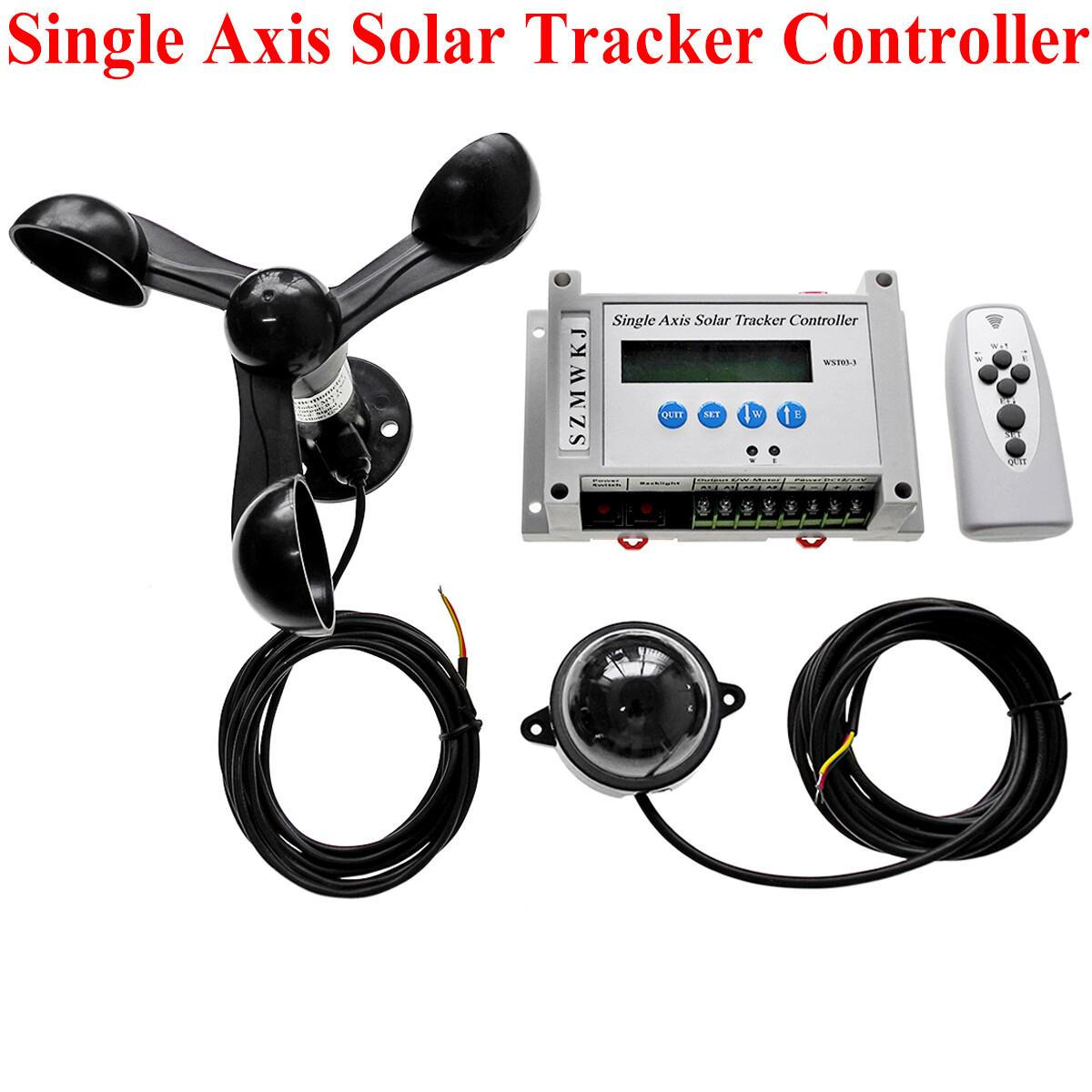 WST03-3 Single Axis Automatic Tracking Solar Tracker Controller W/ Speed Sensor