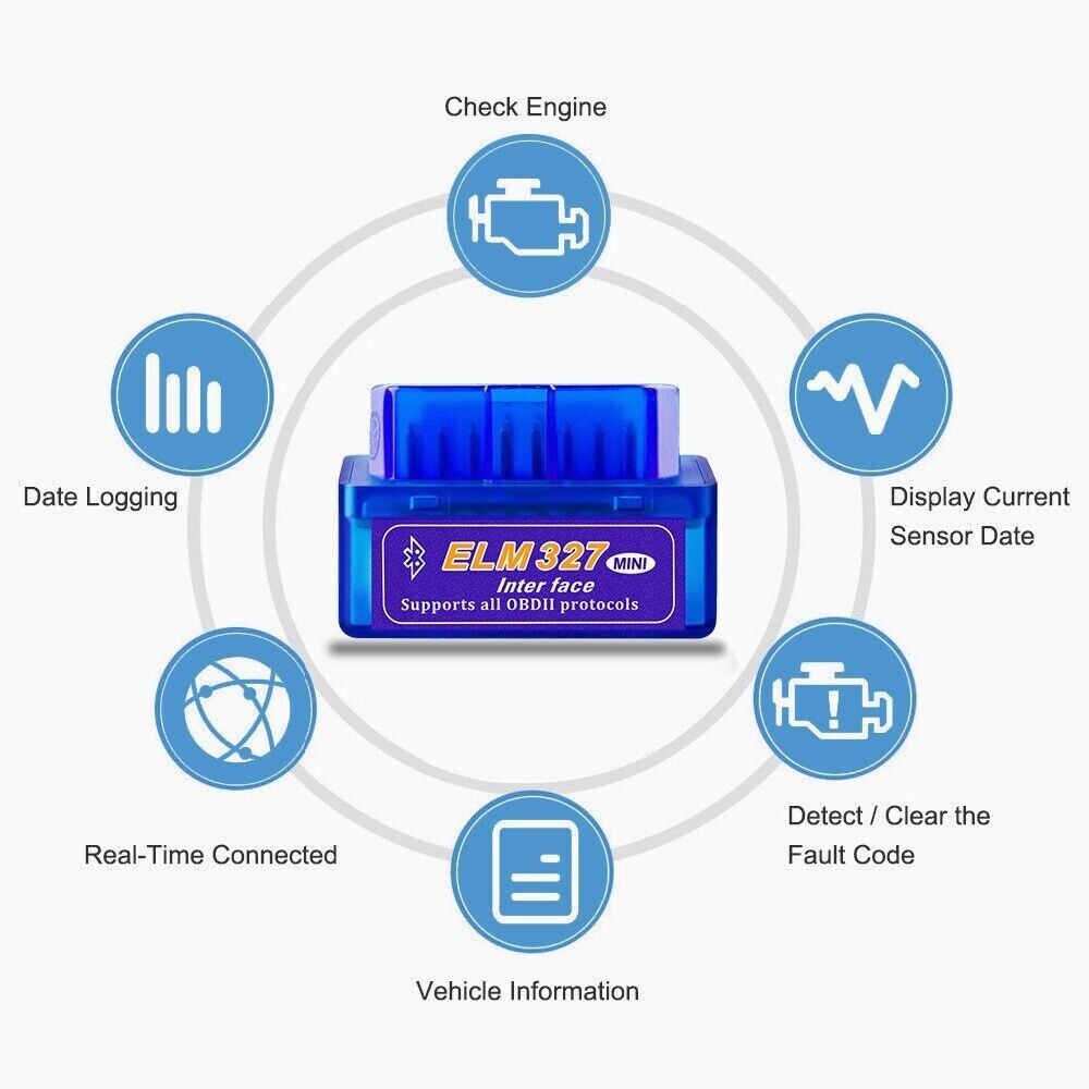 ELM327 Car Bluetooth OBD2 Automotive Diagnostic Tool OBDII Scanner Code Reader