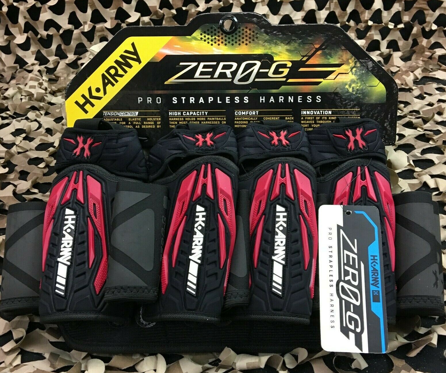 NEW HK Army Zero-G 2.0 4+3+4 Paintball Harness - Black/Red