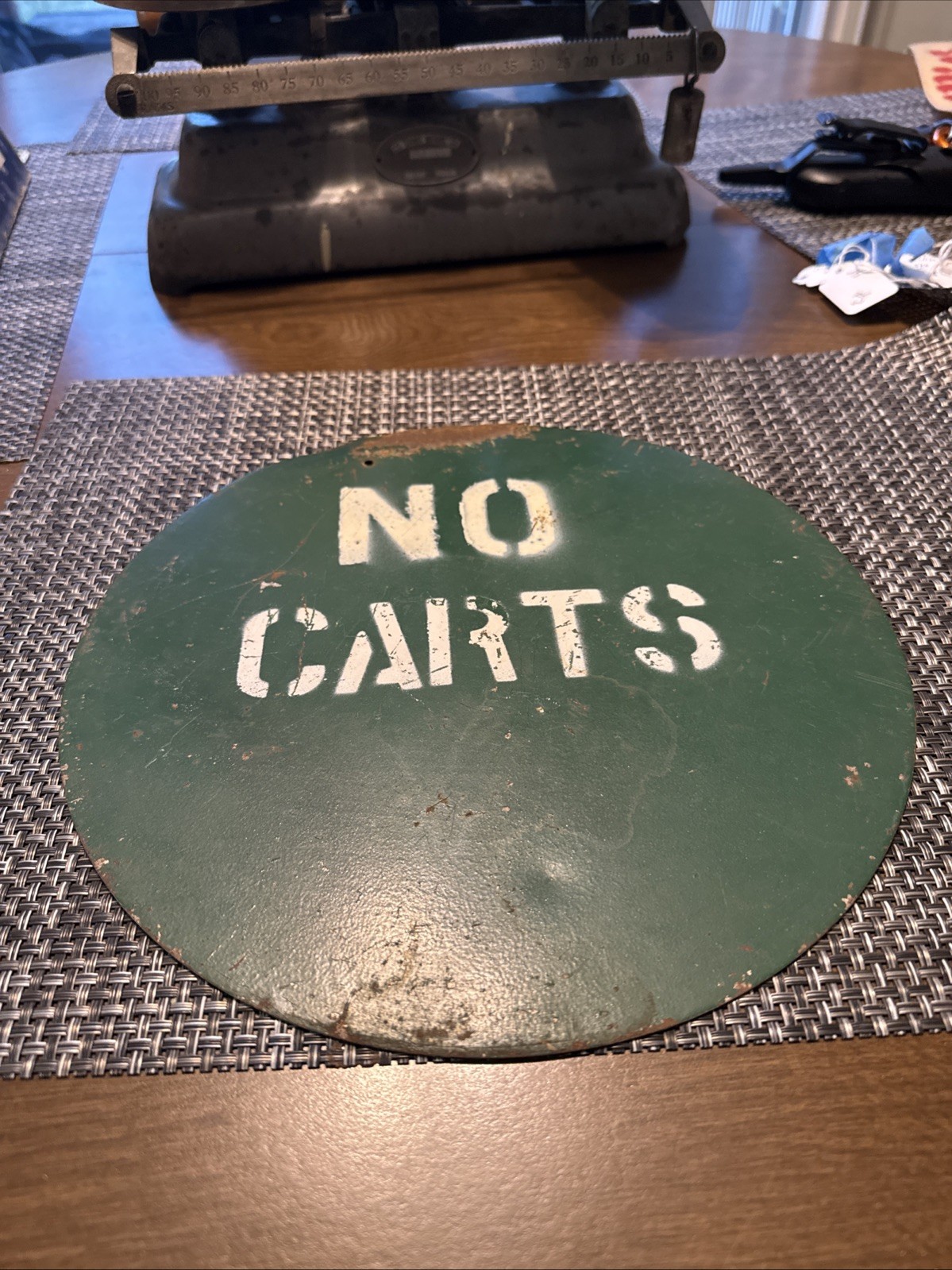 No Carts Golf Course Sign Green Metal