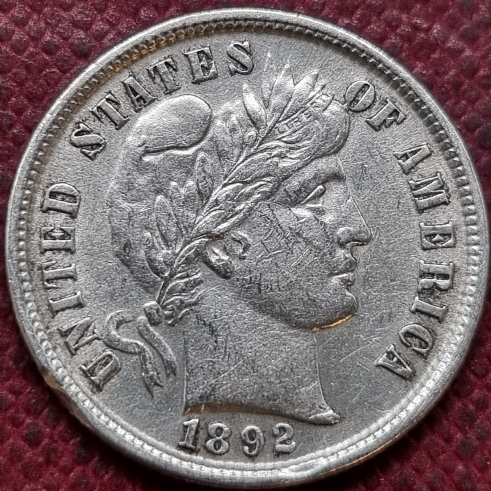 1892 Barber Dime 10c AU #98129