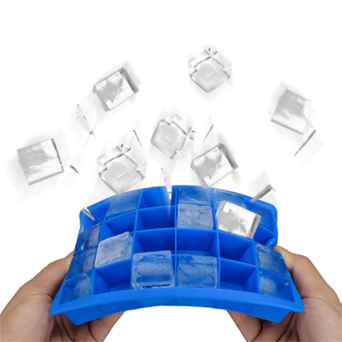 2 Pack 15 Cavities Silicone Ice Cube Trays with Lids for Coffee Beverages