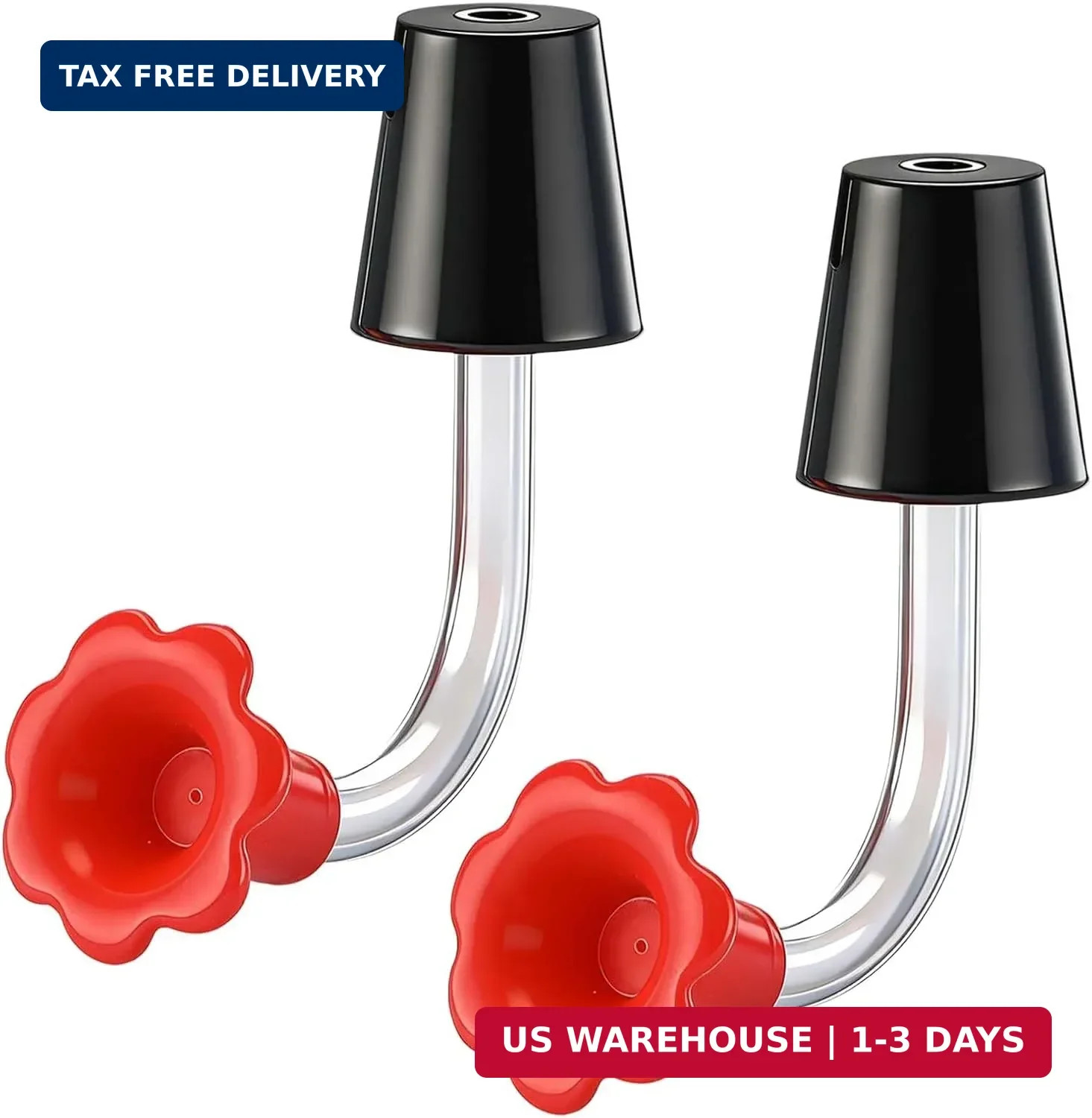 2 Pcs Hummingbird Feeder Tube with Stopper Handheld Bird Feeder Replacem