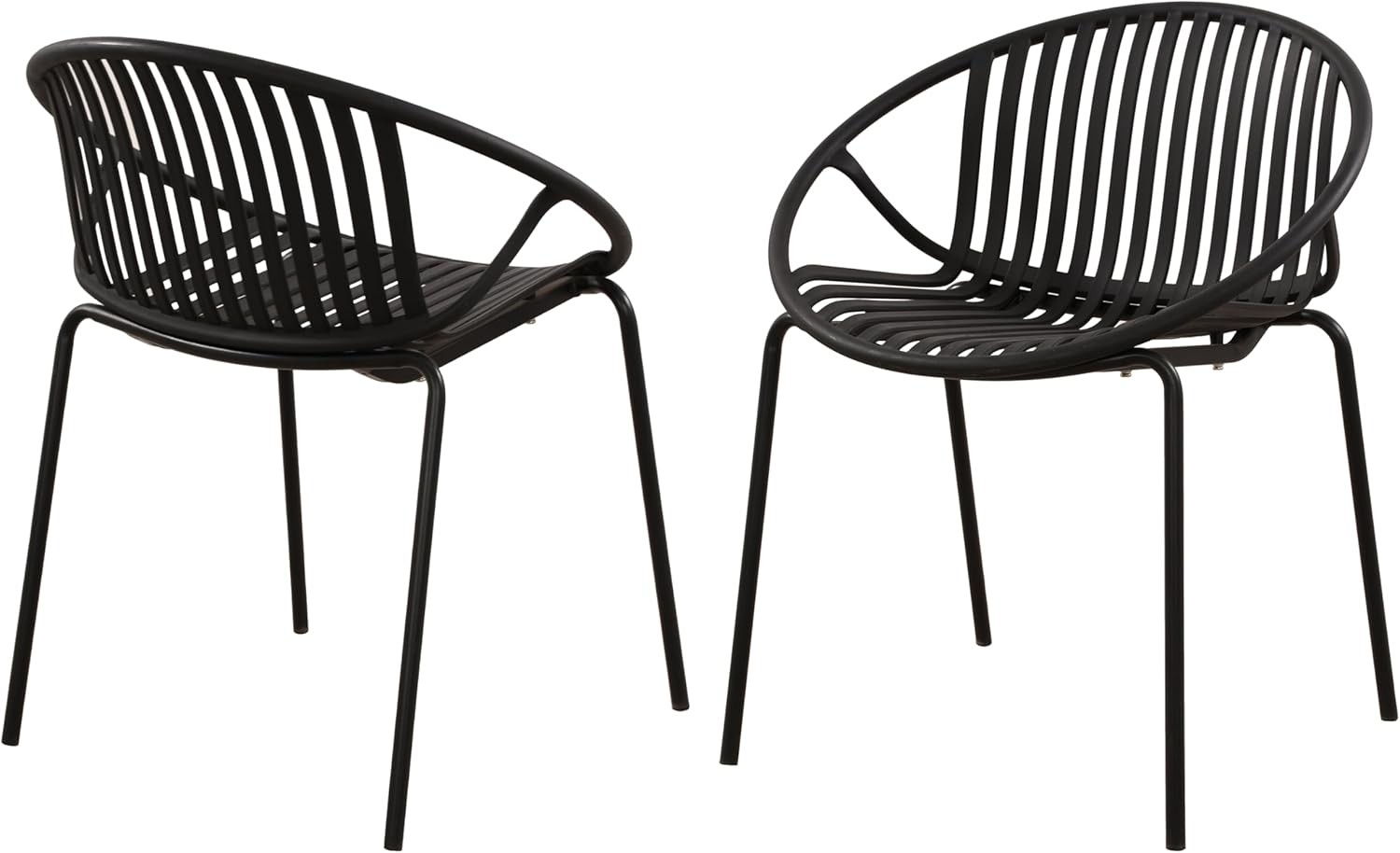 Set of 2 Tita Modern Patio Outdoor Dining Chairs Stacking Chair Outside Dinner