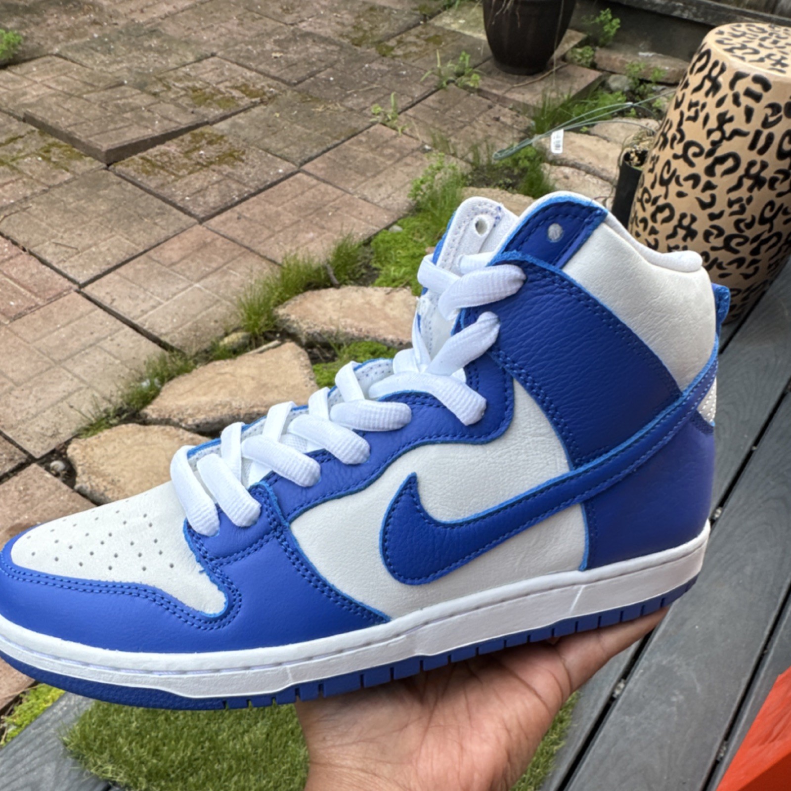 Nike SB Dunk High Pro ISO Blue Skateboarding Shoes Size 10 11.5