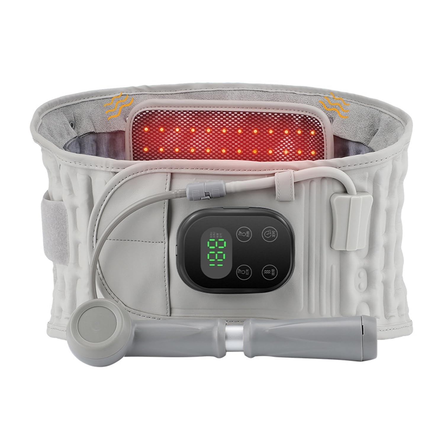 Lumbar Massage Belt With Red Light Heating Decompression Relieve Lower Back Pain
