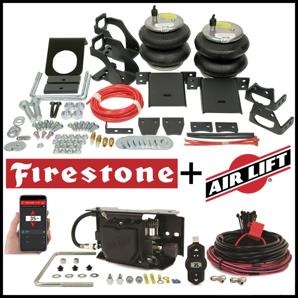 Firestone Rear Air Spring Bags & Air Lift EZ Compressor fits 05-07 F250 F350 4WD
