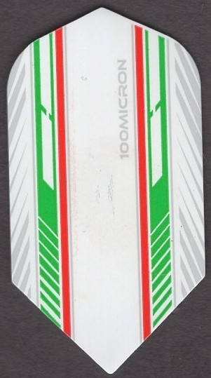 MACH 5 - RED, WHITE & GREEN Slim Dart Flights: 3 per set