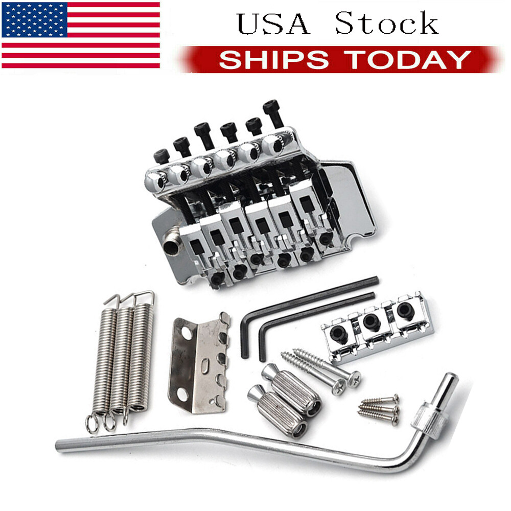 For Floyd Rose Double Locking Tremolo System Bridge for Electric Guitar Chrome