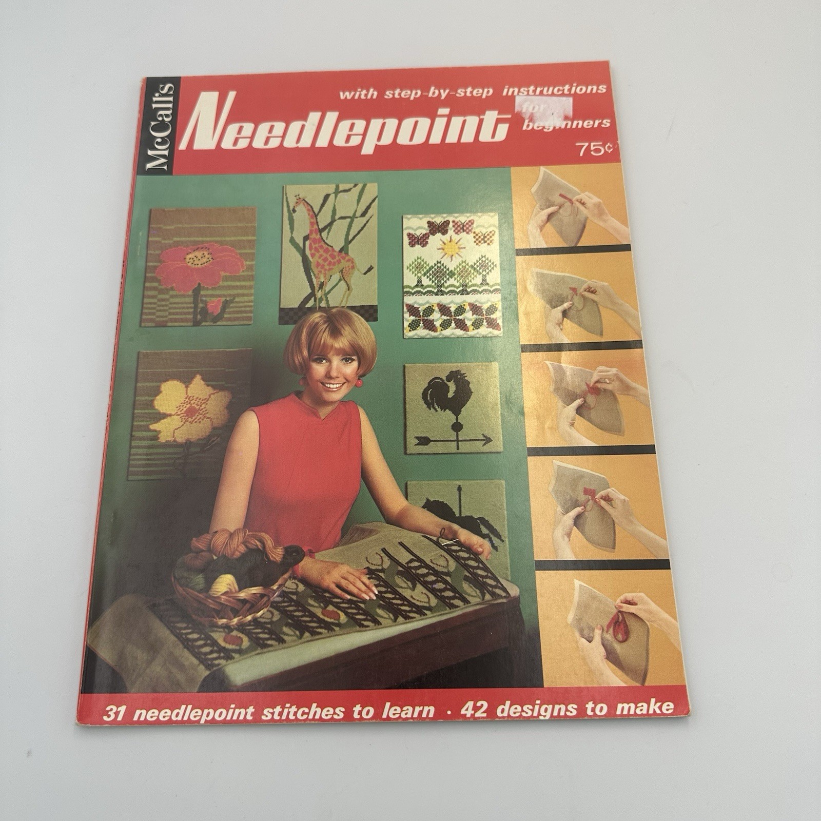 McCalls Needlepoint for Beginners Step by Step Instruction Magazine Vintage 1967