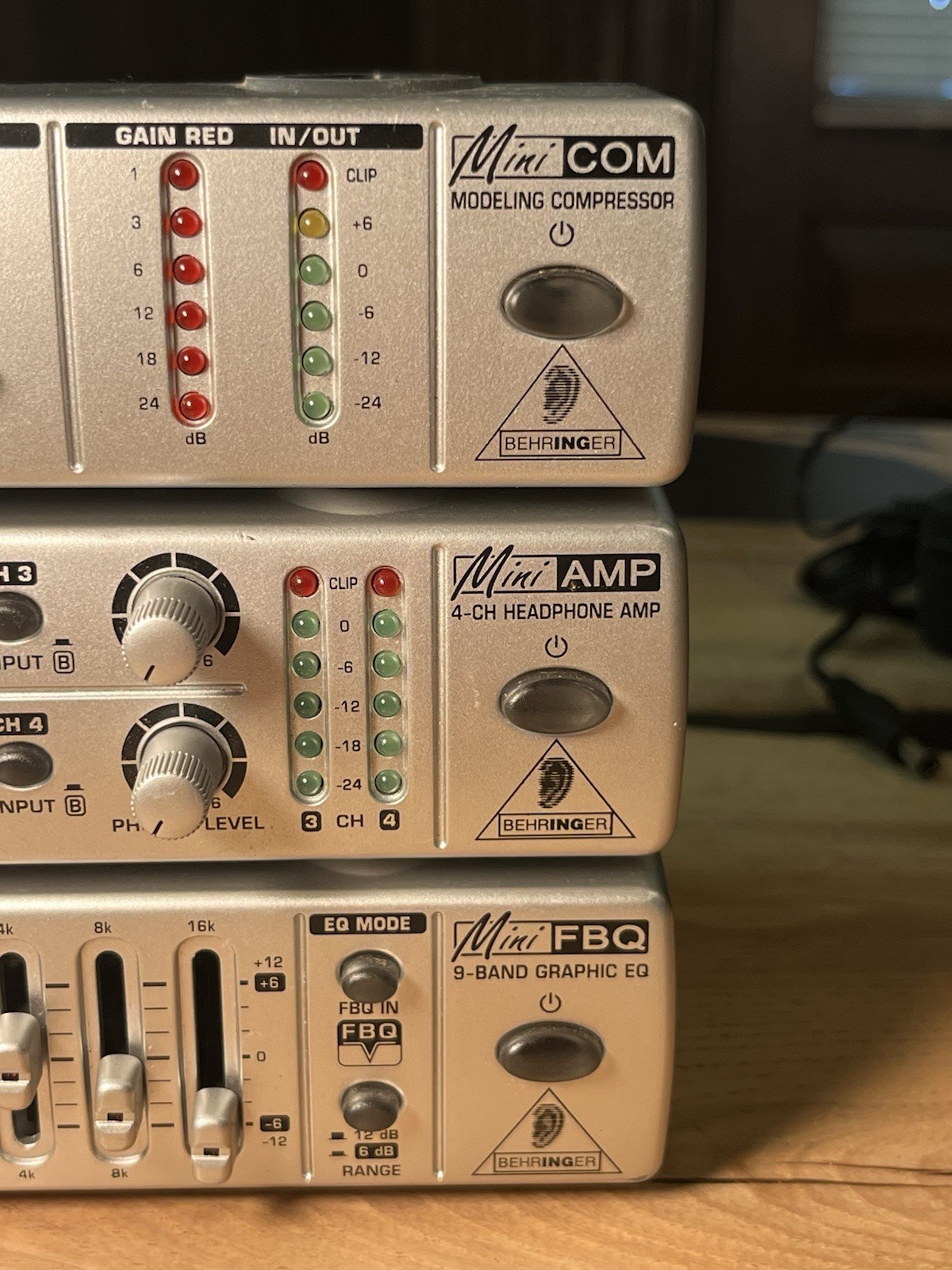 Behringer Mini FBQ800 / Mini AMP800 / Mini COM800 Lot Of 3