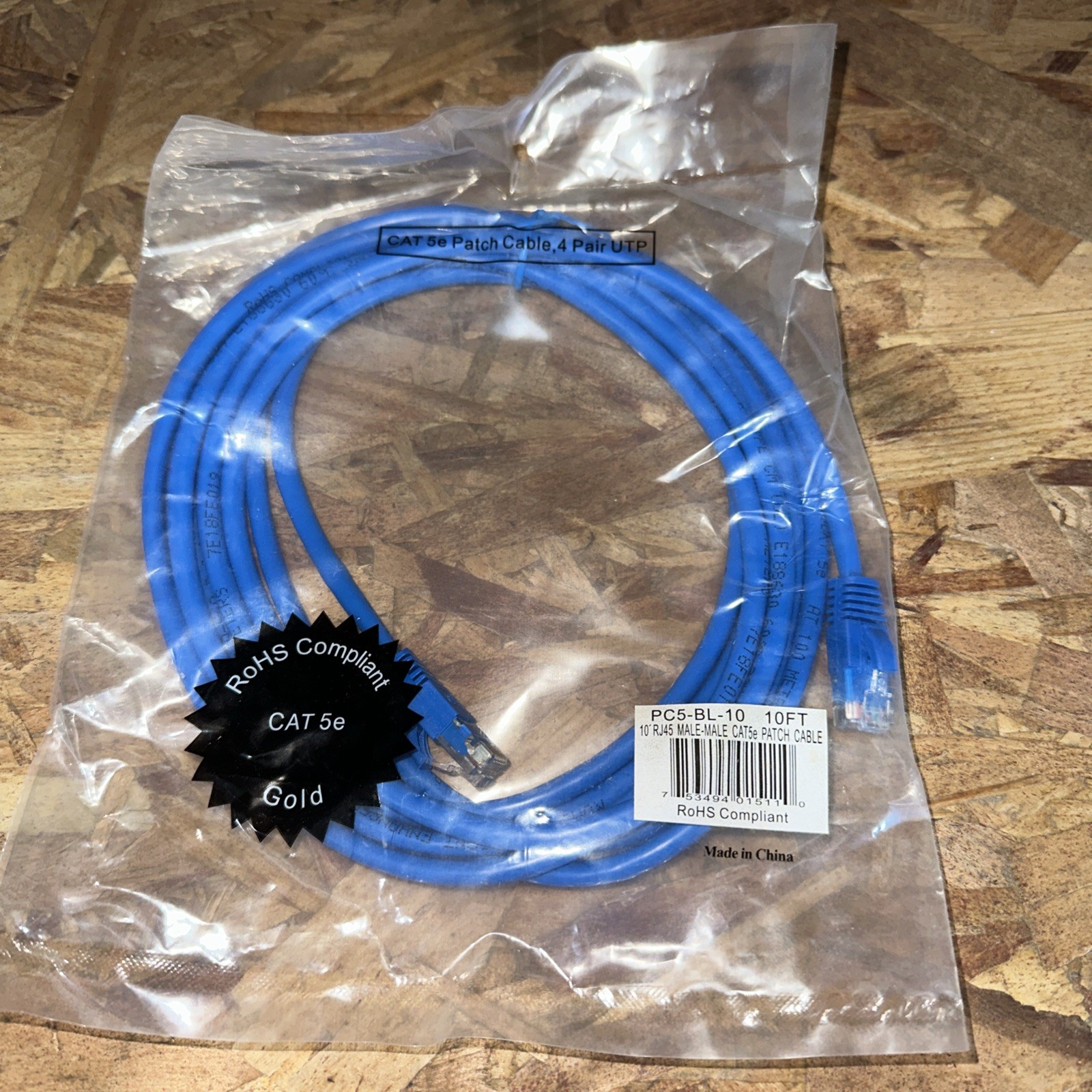 JDI Technologies (PC5-BL-10) Blue 10ft. CAT5e Patch Cable Pack of 12