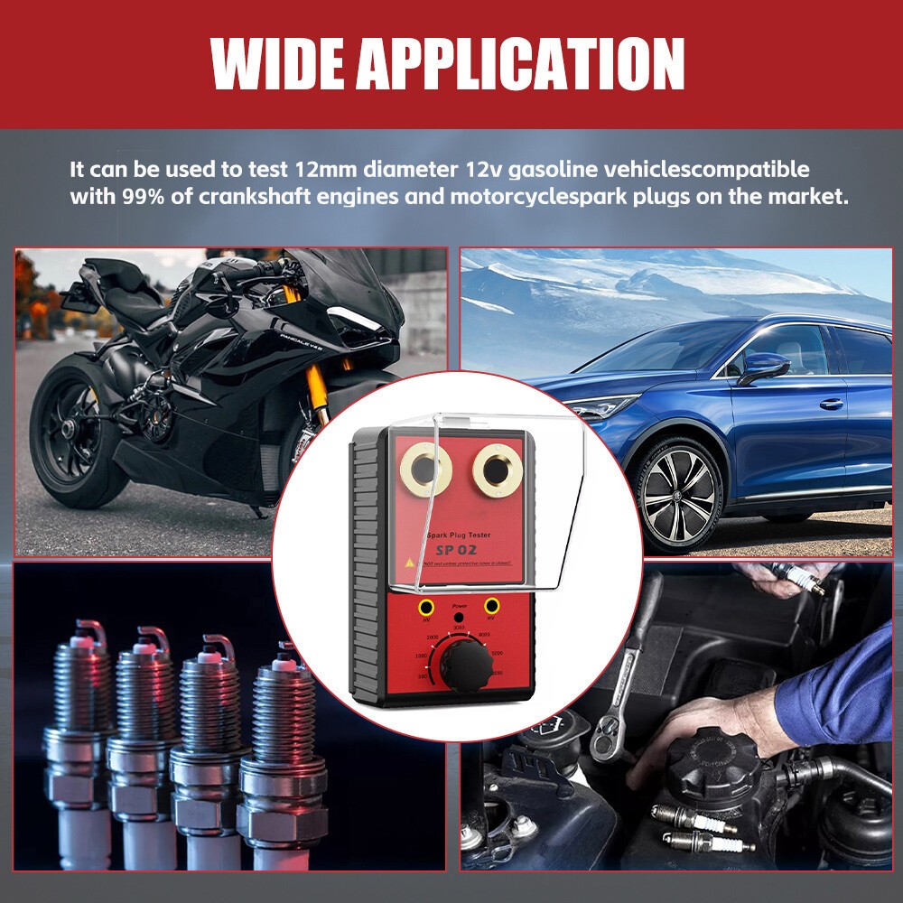 Car Gasoline Spark Plug Tester Auto Ignition System Tester Diagnostic Test Tool