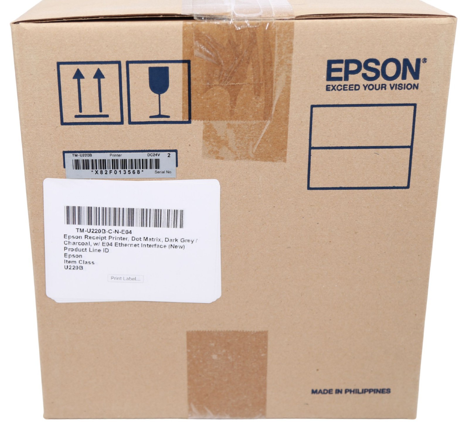 Epson Receipt Printer, Dot Matrix, Grey, w/ E04 Ethernet Interface, New