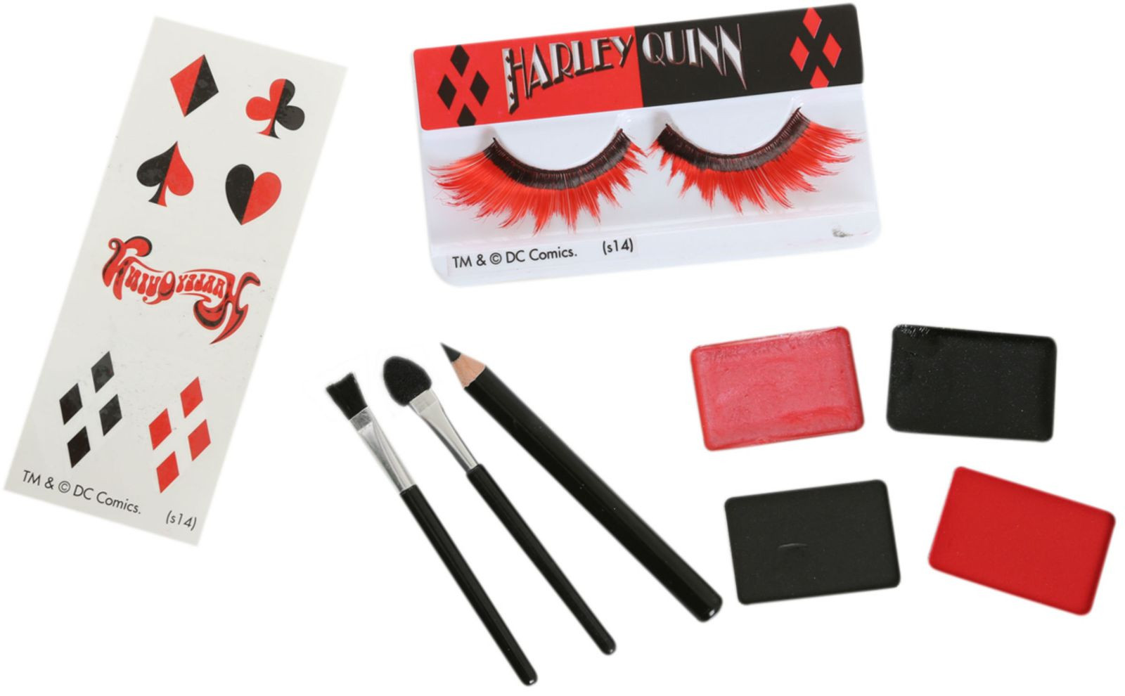 HARLEY QUINN COSPLAY COSTUME COSMETICS KIT / MAKEUP SET ~DC COMICS~ FREE SHIP