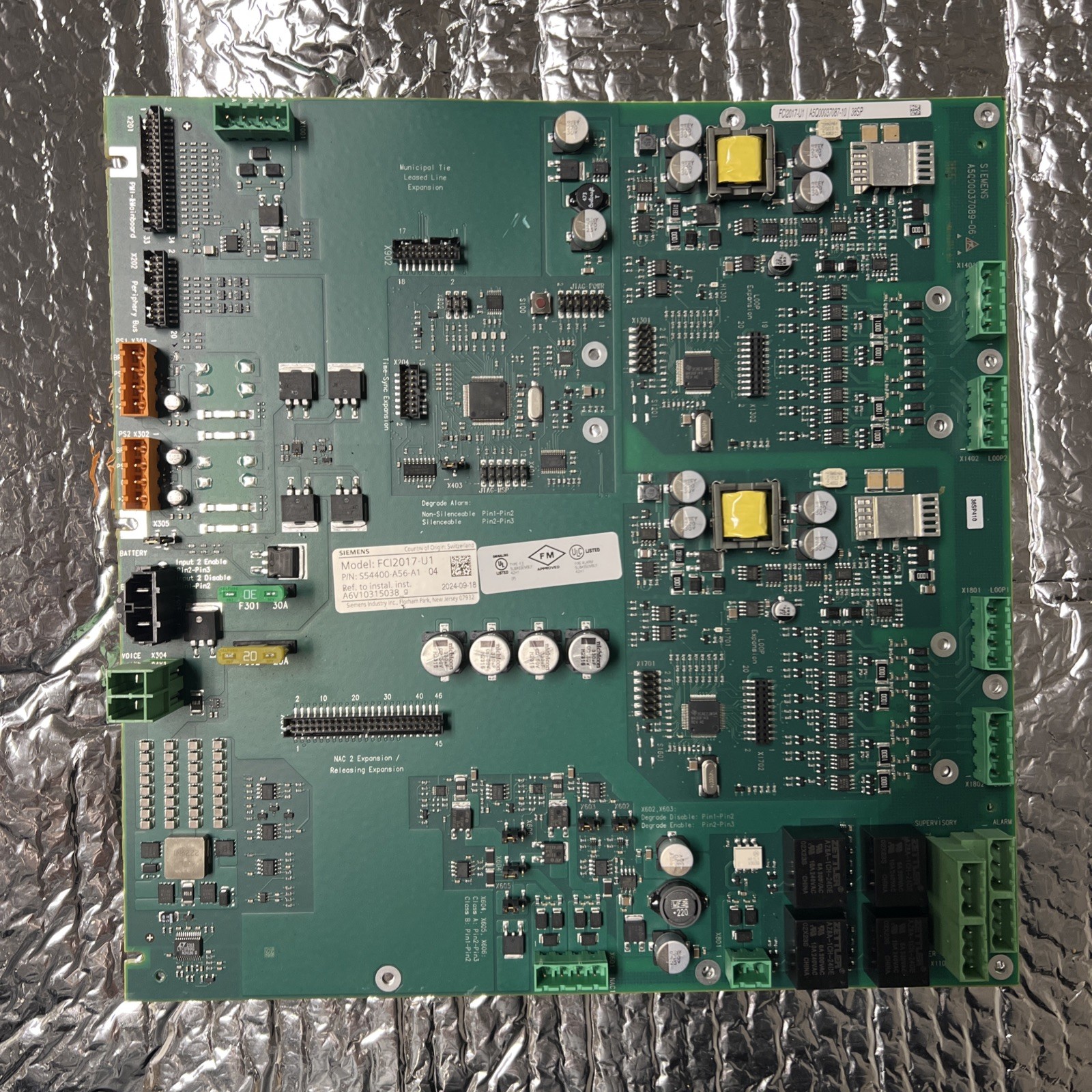 Siemens  FCI2017-U1 S54400-A56-A1 Periphery Board - UNTESTED #1