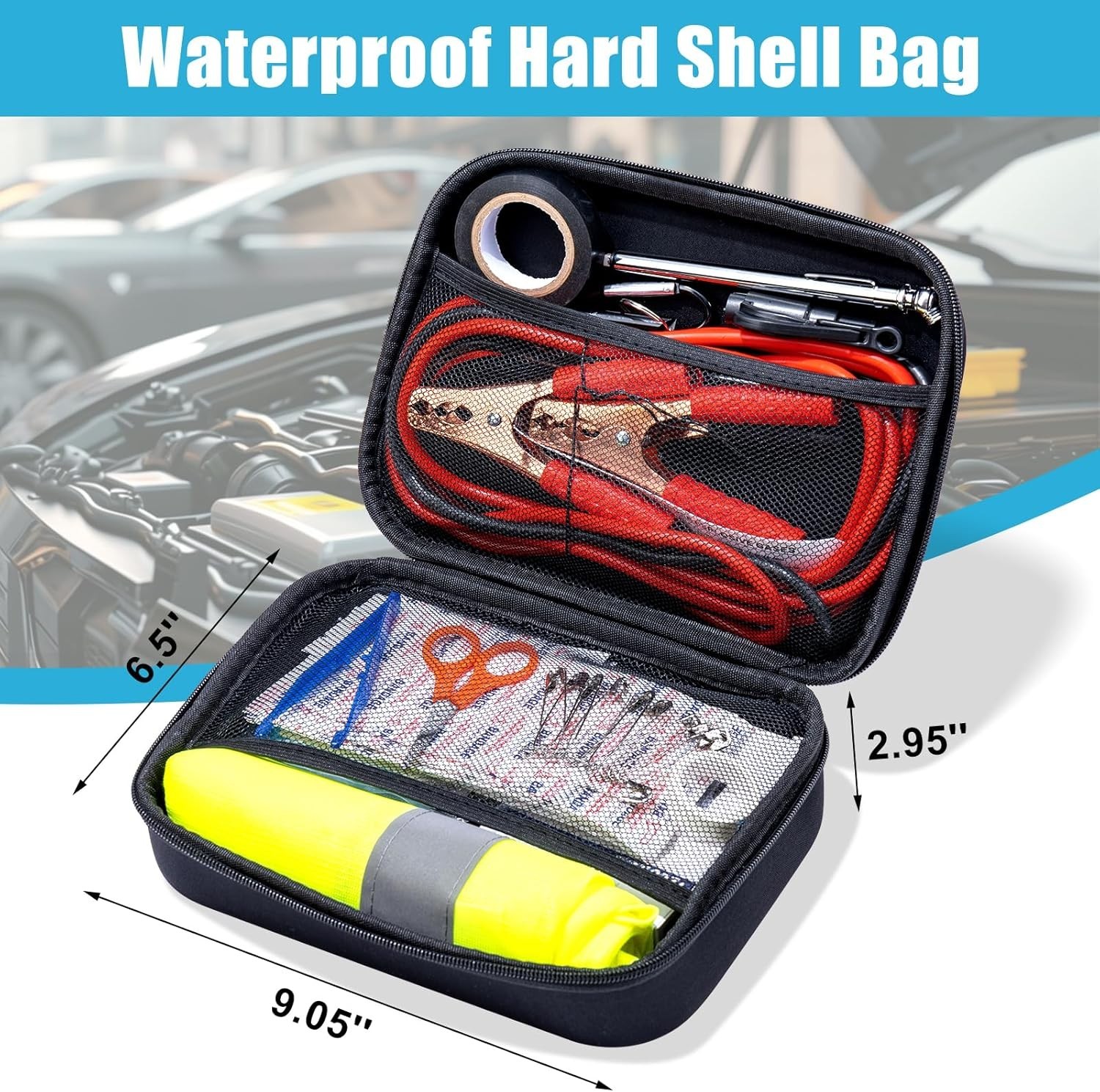 Compact Car Roadside Safety Kit - 14 Essential Tools for Unexpected Emergencies