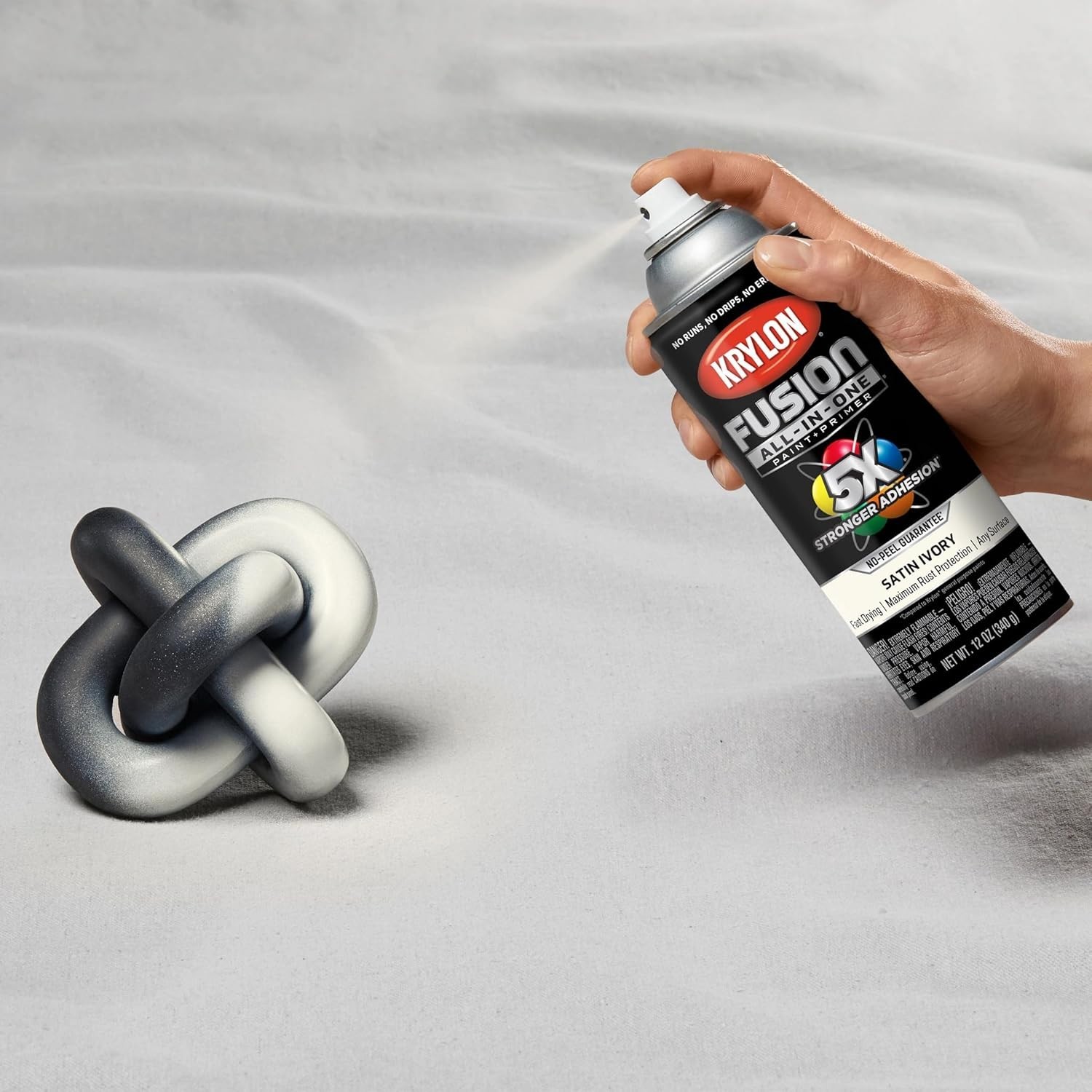 Versatile 12 oz Satin Ivory Spray Paint - Rust Resistant, Ideal for All Surfaces