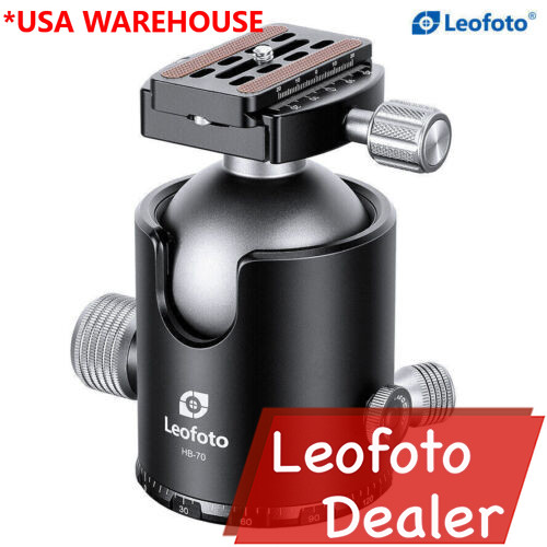 Leofoto HB-70 70mm Heavy Duty Ball Head Tripod Head with QR Plate & Case
