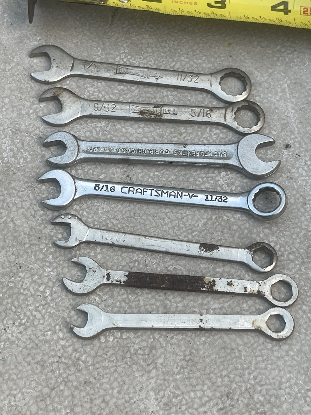 7 vintage combination and open-end wrenches Oxwall, Penens, Craftsman